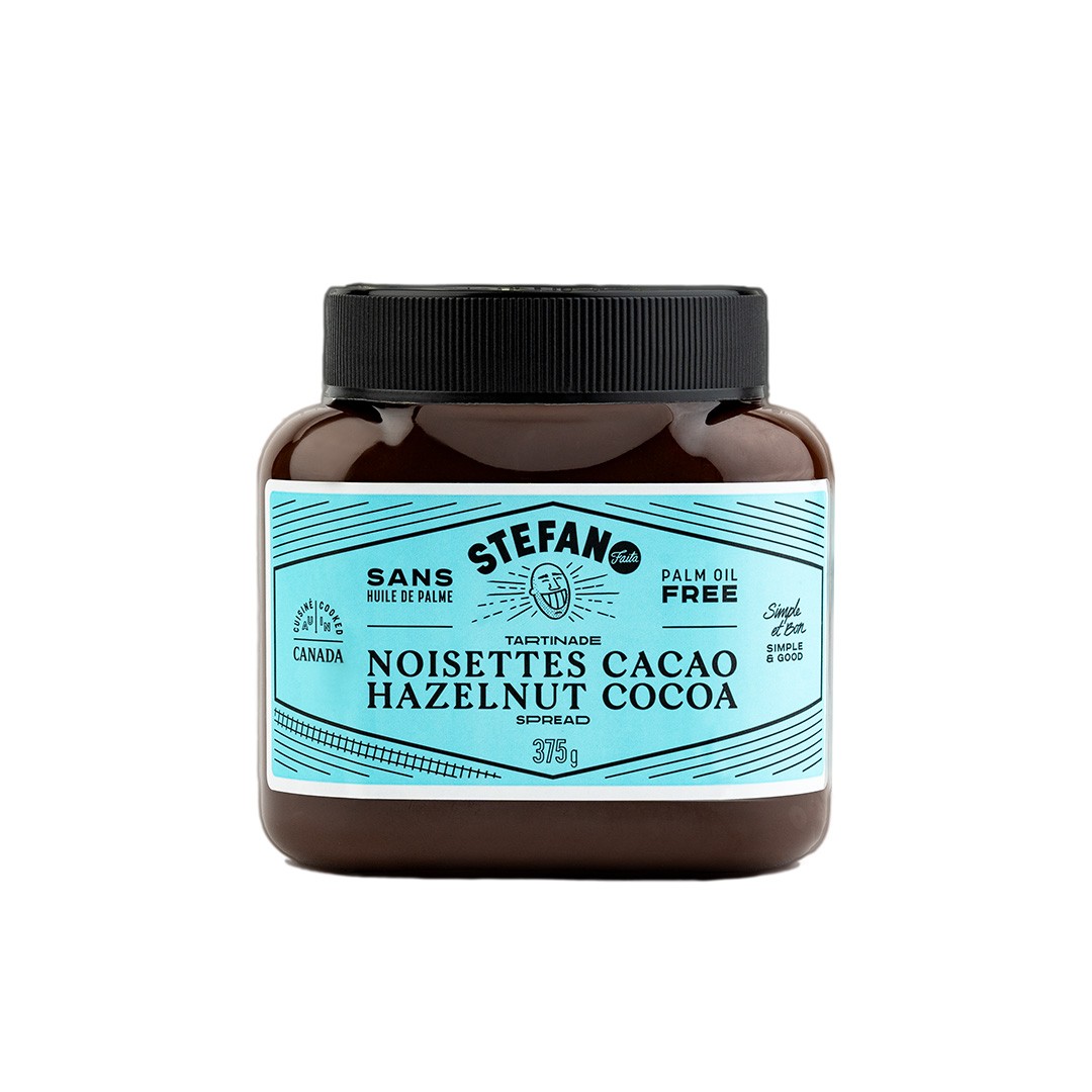 Pour déjeuner ou pour vous gâter, c’est le temps de tartiner! La tartinade noisettes cacao Stefano sans huile de palme, sans gluten et faite au Québec avec 20% plus de noisettes (que…) et un cacao de grande qualité fera le bonheur des petits et des grands.