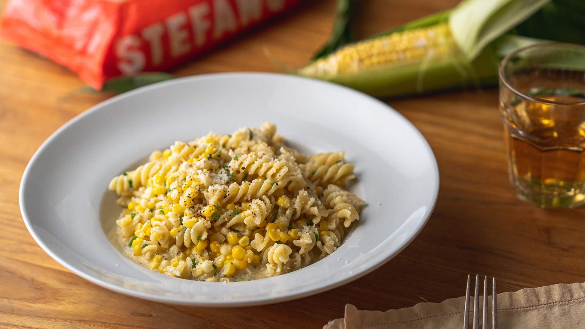 FUSILLI CACIO E PEPE WITH CORN - Stefano Faita