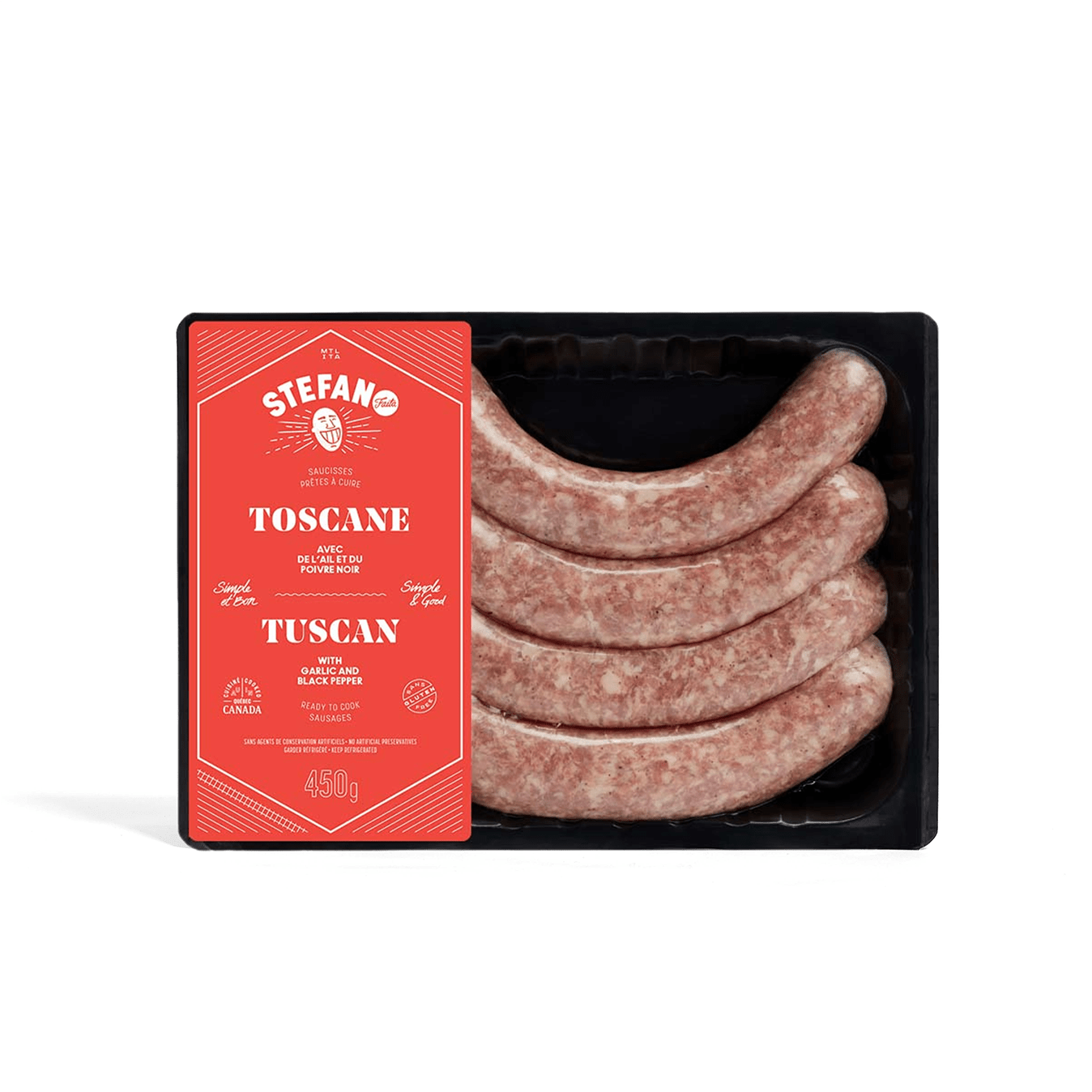 Un petit bout de la Toscane vient à vous avec notre saucisse inspirée de cette région mythique de l’Italie. Une recette simple avec quelques ingrédients comme du porc du Québec, de l’ail et du poivre noir.