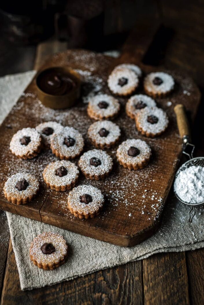 Biscuits linzer noisettes cacao
