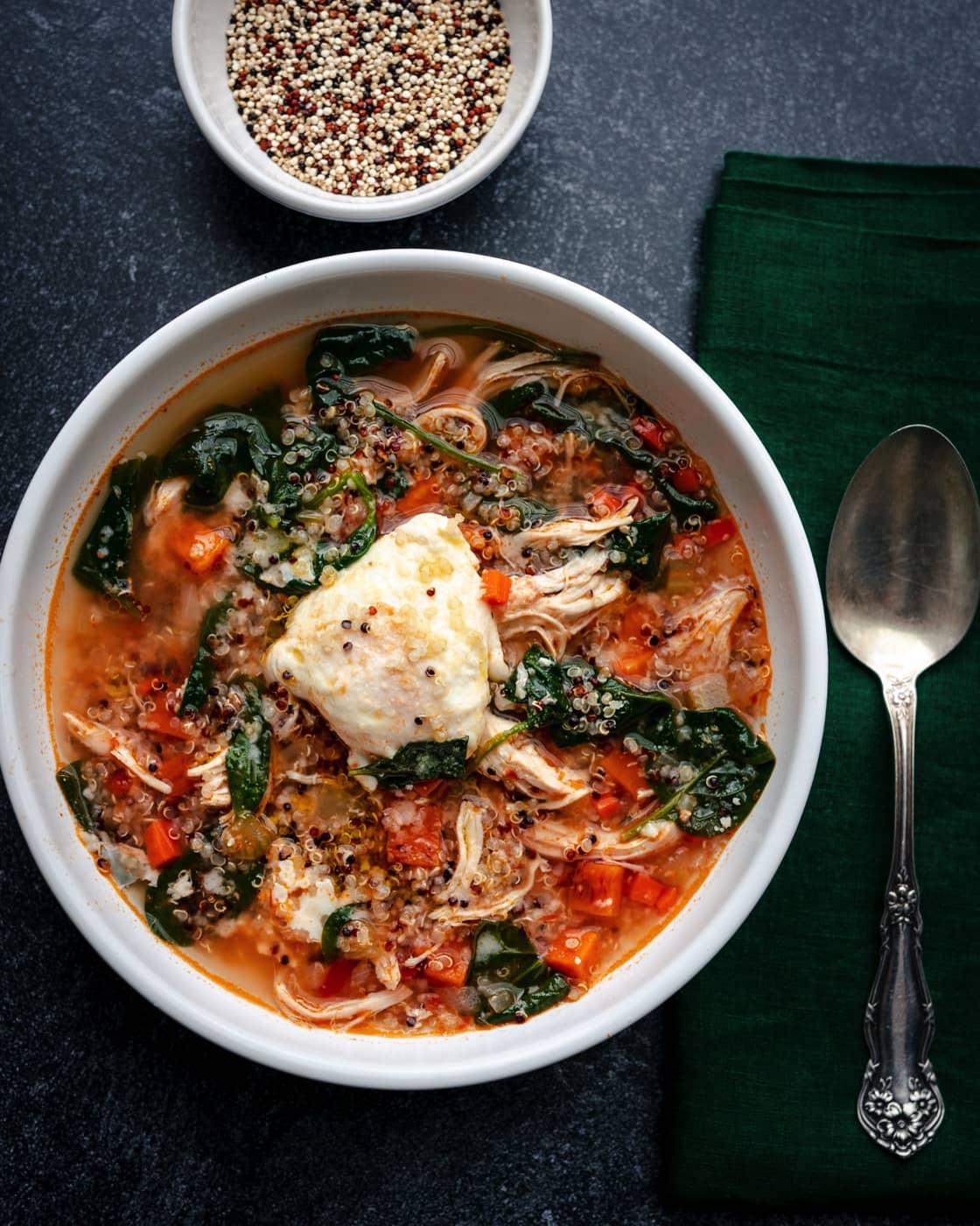 SOUPE QUINOA, POULET ET PATATE DOUCE