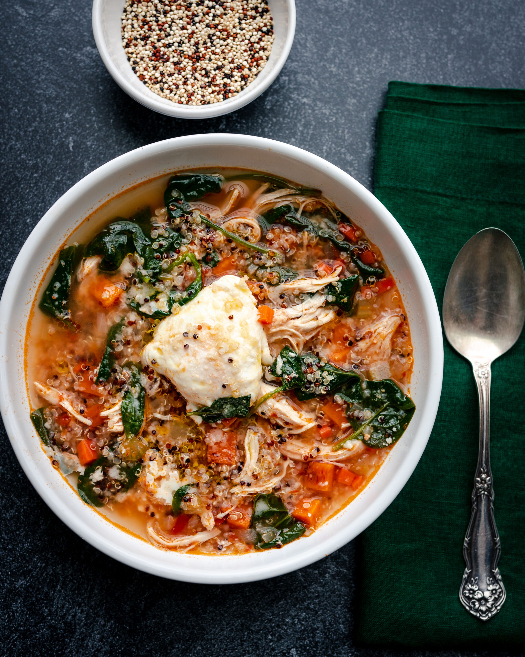 QUINOA, CHICKEN, AND SWEET POTATO SOUP