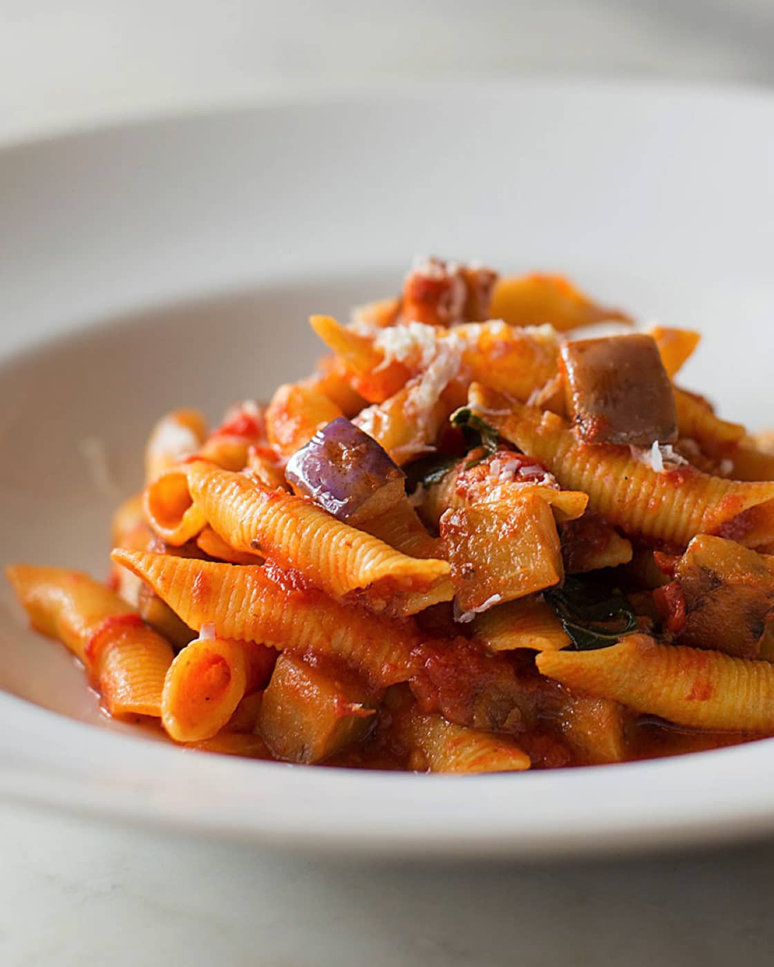 Garganelli aubergine et marjolaine