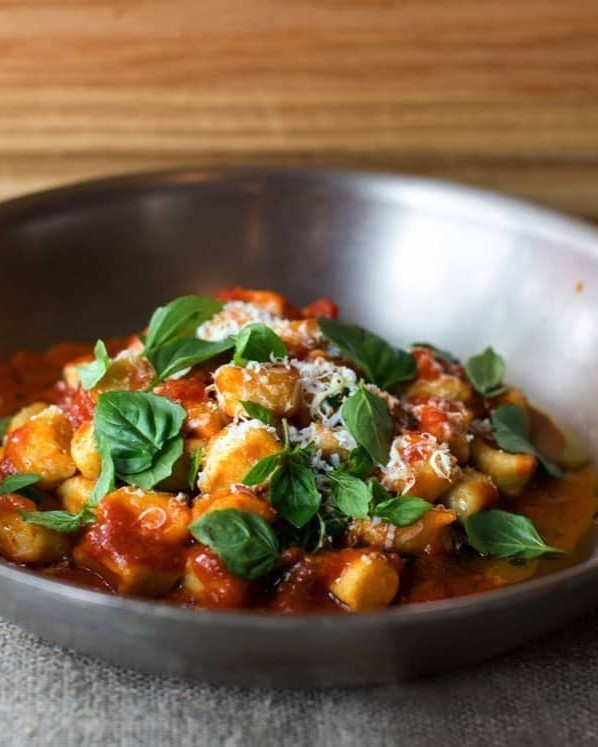 RICOTTA GNOCCHI WITH TOMATO SAUCE