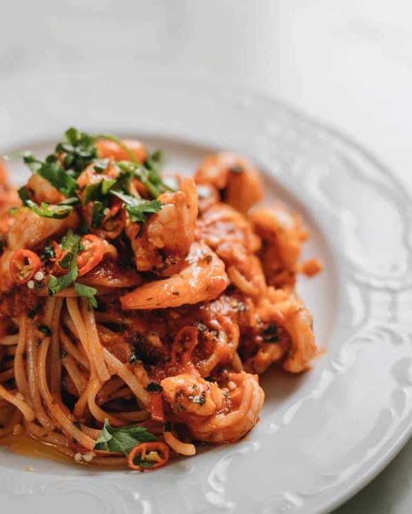 LINGUINE FRA DIAVOLO WITH SHRIMP