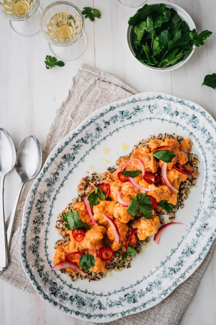 Chou-fleur crémeux avec quinoa