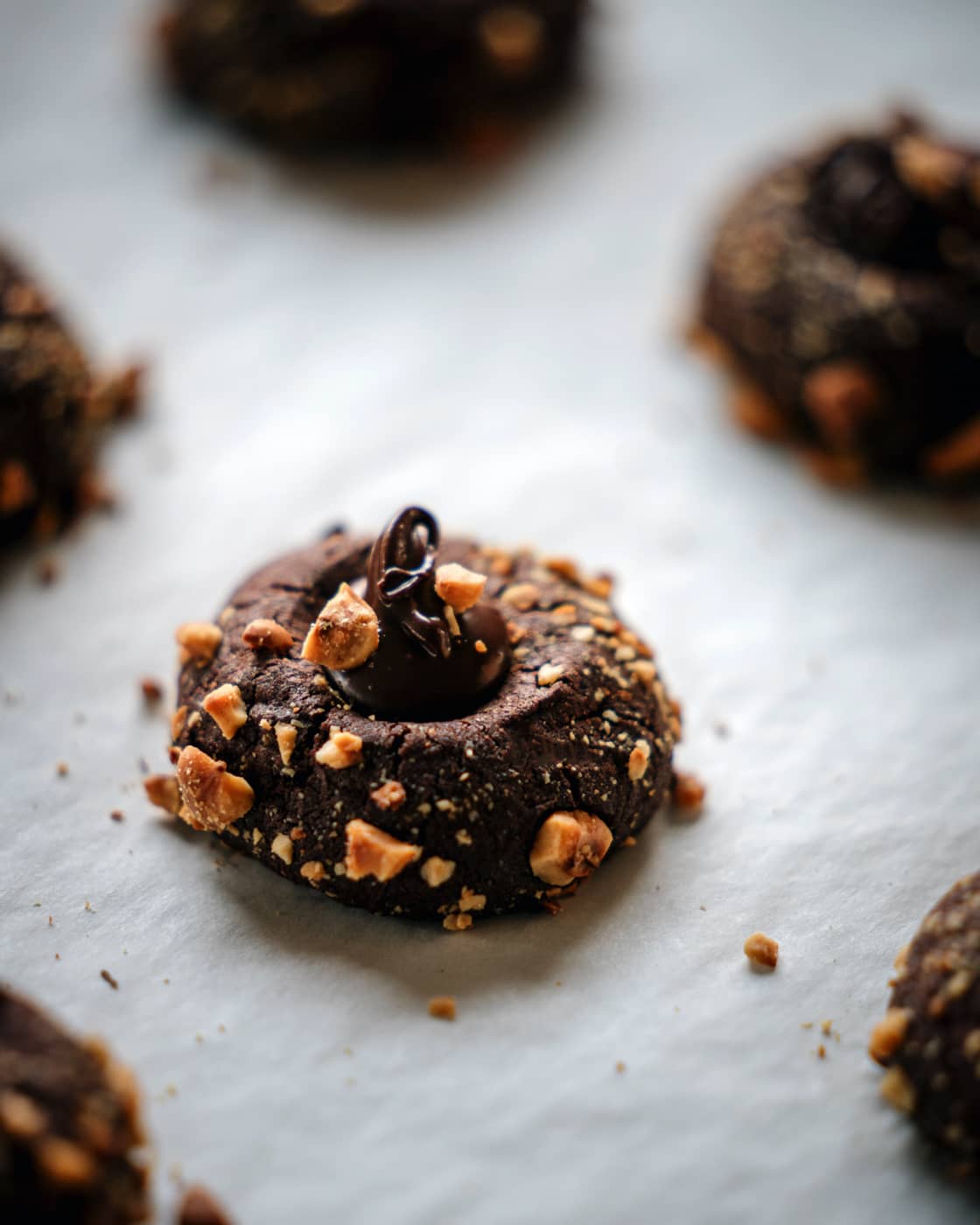 HAZELNUT COCOA THUMBPRINT COOKIES