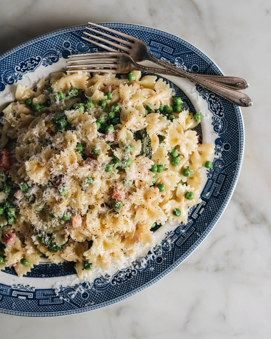 FARFALLE WITH PEAS AND PANCETTA