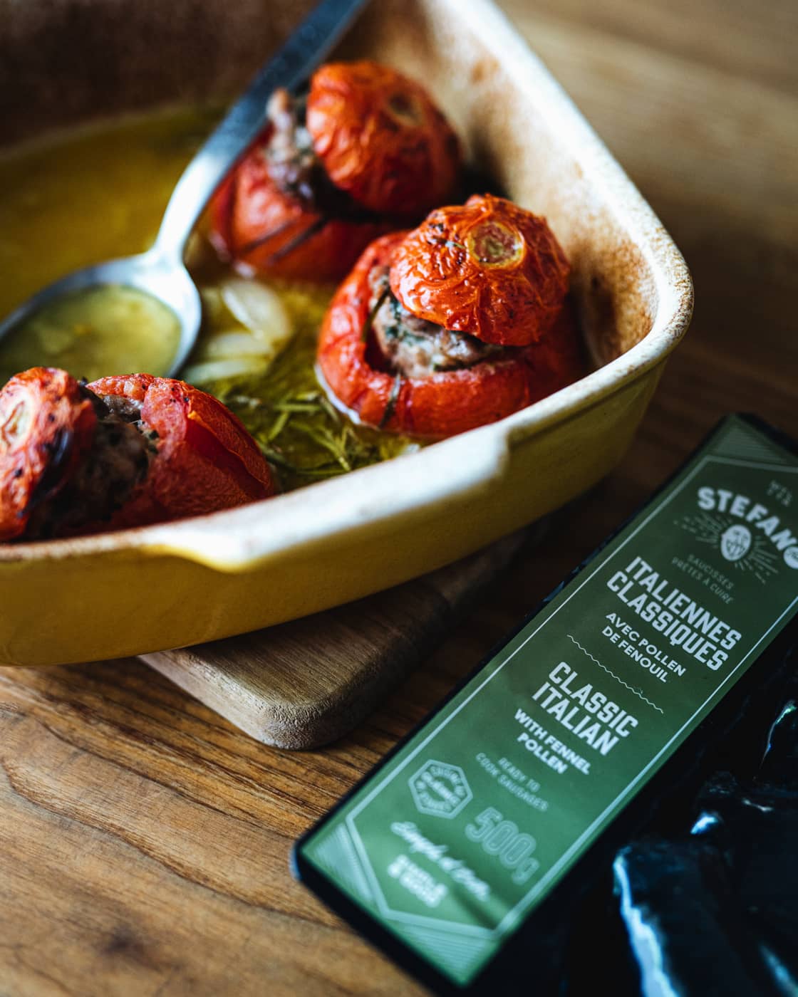 Tomates farcies de saucisses