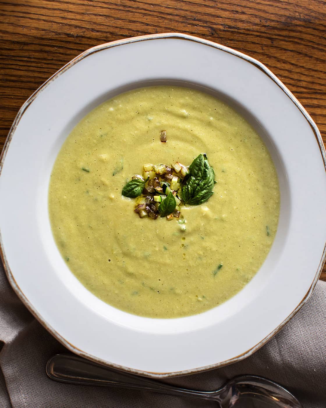 Zucchini and basil soup