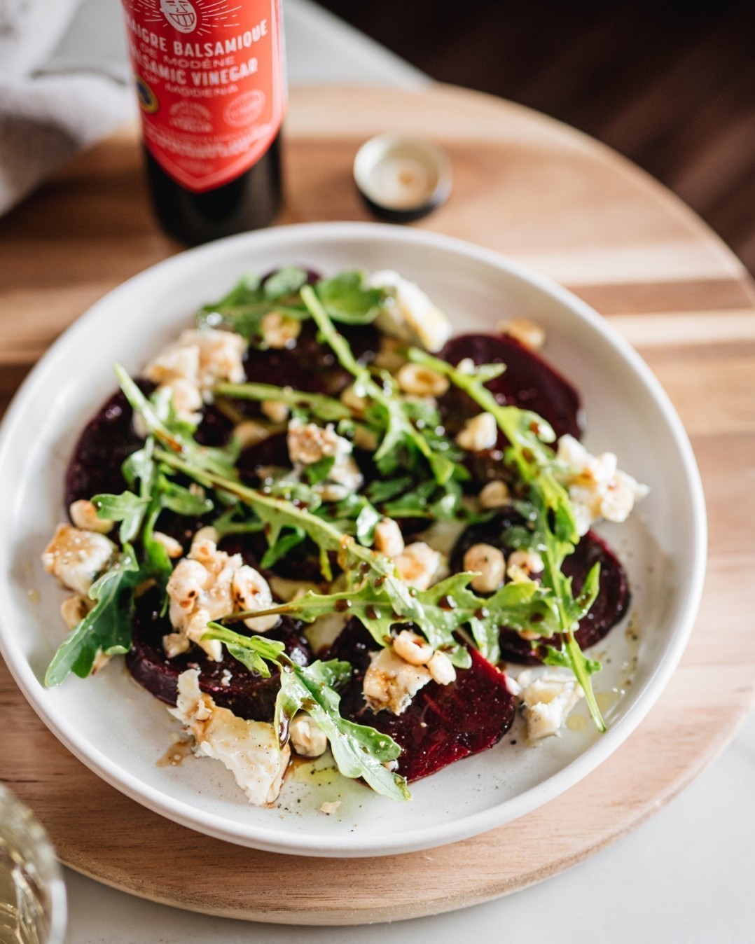 Roasted beets with gorgonzola and balsamic vinaigrette