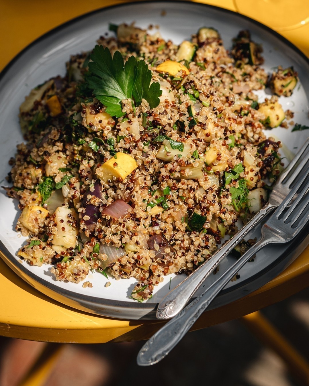 Grilled vegetable and quinoa salad