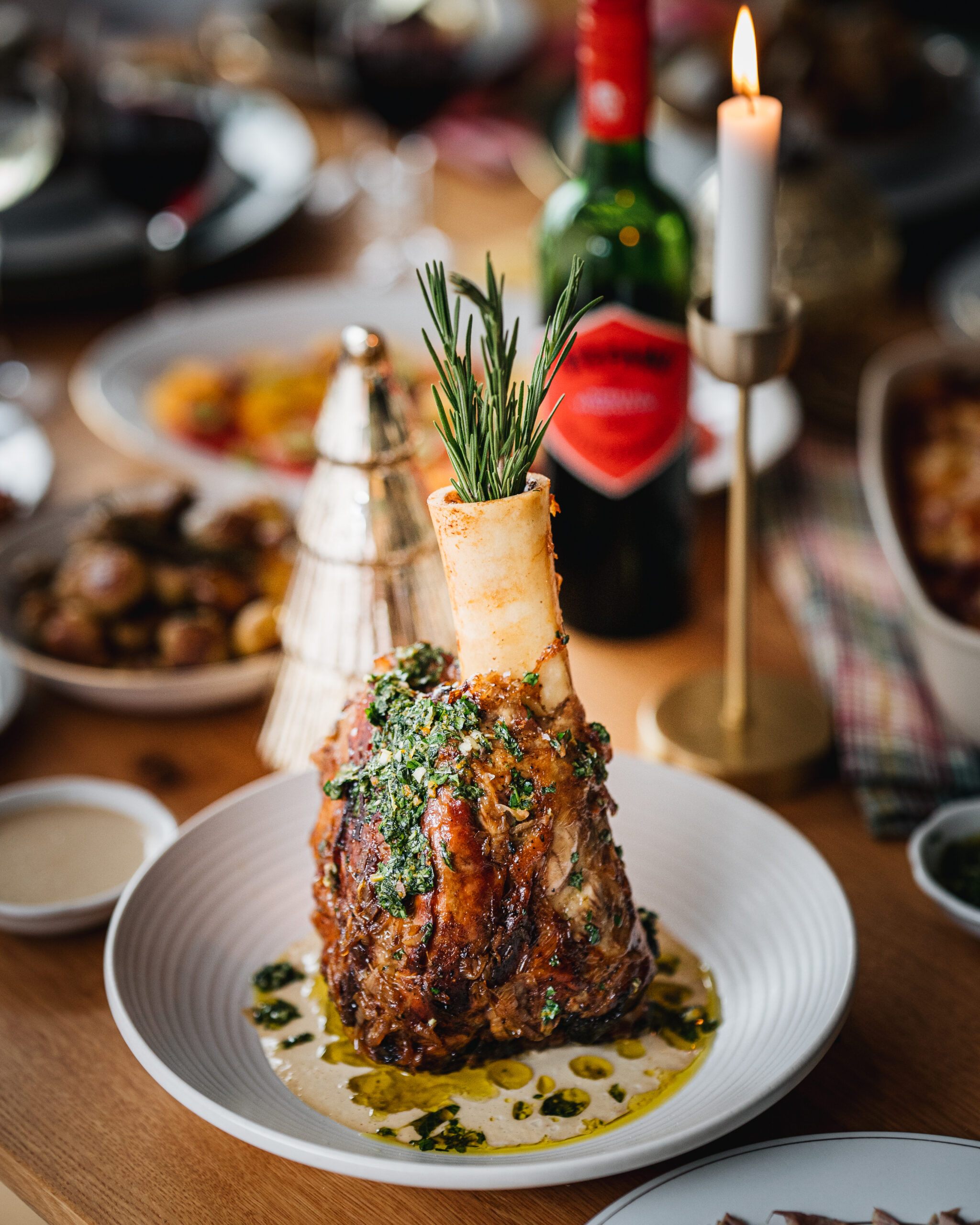 Roasted Veal Shank with Tonnato Sauce and Salsa Verde