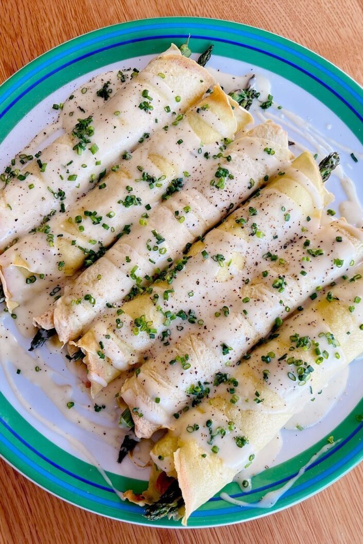 Crespelle au prosciutto cotto et asperges