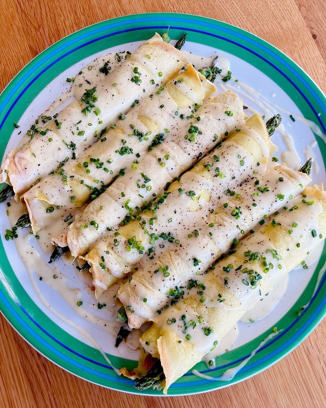 Crespelle au prosciutto cotto et asperges