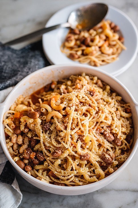 n southern Italy, where this recipe originated, pasta e fagioli is traditionally eaten on New Year's Day to start the year off right and bring us good luck. Success in every bite whether it's January 1st or June 24th.