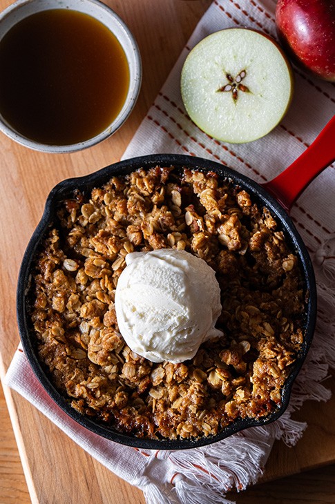 Croustade aux pommes, caramel à l’huile d’olive