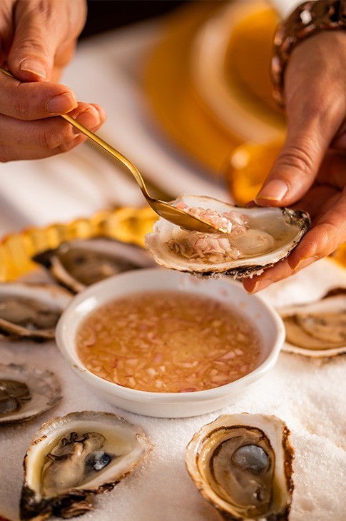 Stefano Faita's oyster mignonette, as part of the Feast of the Seven Fishes.