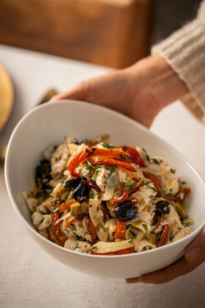 Salade de morue salée, recette familiale de Stefano Faita.