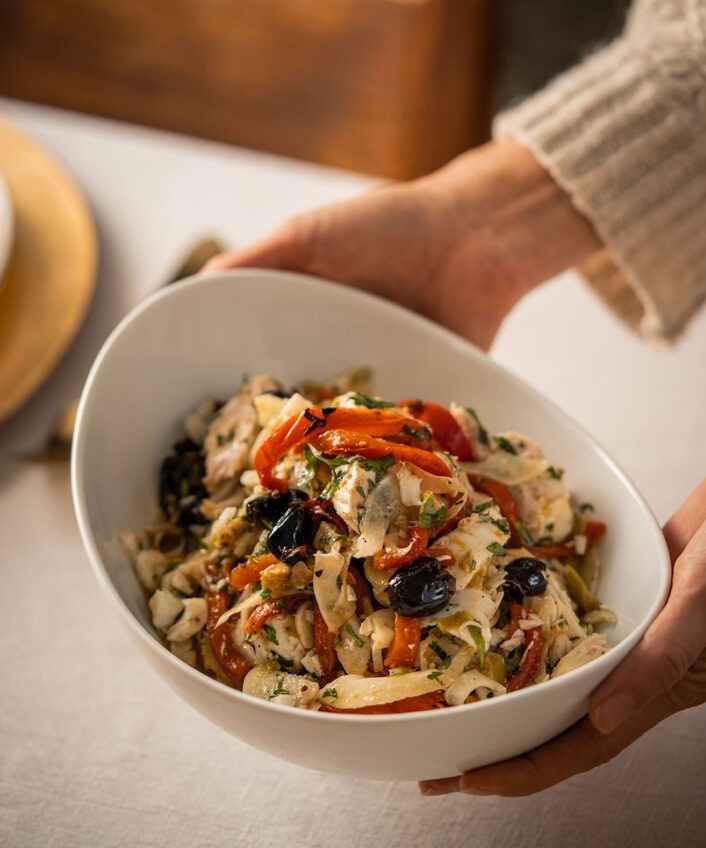 Salade de morue salée, recette familiale de Stefano Faita.