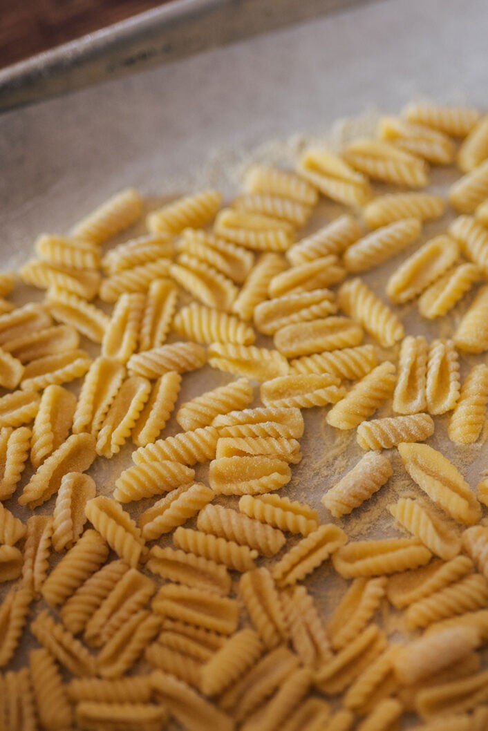 This foolproof homemade cavatelli recipe comes together quickly and easily, with no fuss and no machines, and just three ingredients.