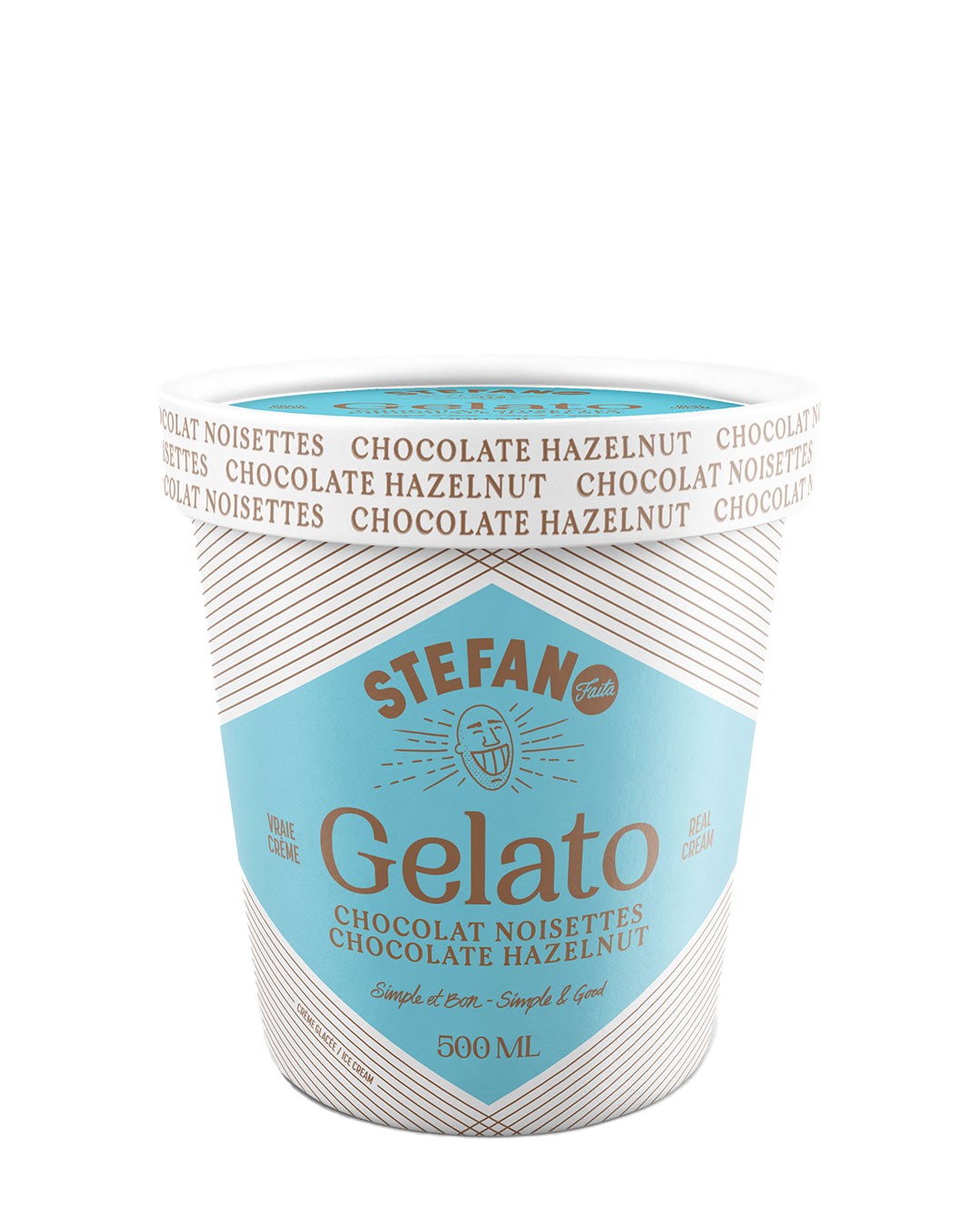 Chocolat et noisettes : voilà un véritable incontournable de la crème glacée! Ce duo inséparable nous a inspiré le gelato chocolat-noisettes Stefano, un dessert glacé décadent garni d’onctueux tourbillons de chocolat et de crème de noisettes, avec en prime des éclats de riche chocolat noir pour un petit côté croquant vraiment craquant. Un gelato de première qualité préparé ici au Québec, dans l’esprit de la tradition artisanale italienne. Bref, le meilleur des deux mondes!