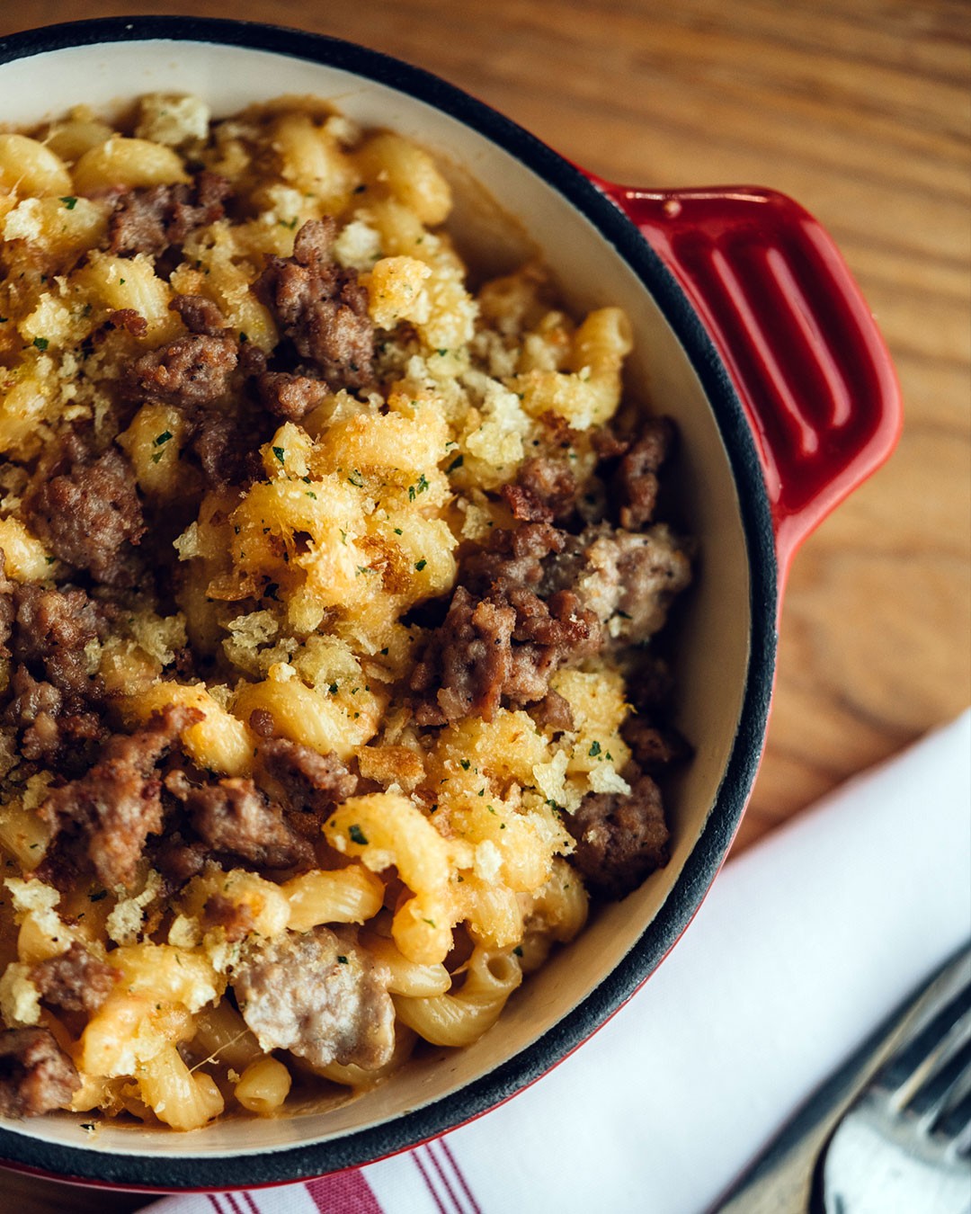 Macaroni au fromage et à la saucisse