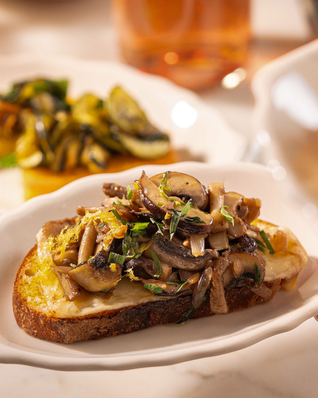 Mushroom and gruyère crostone