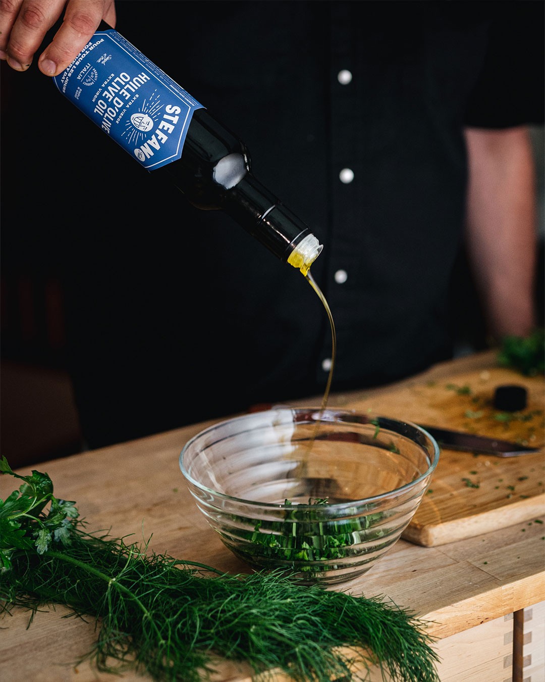 Olive oil drizzle