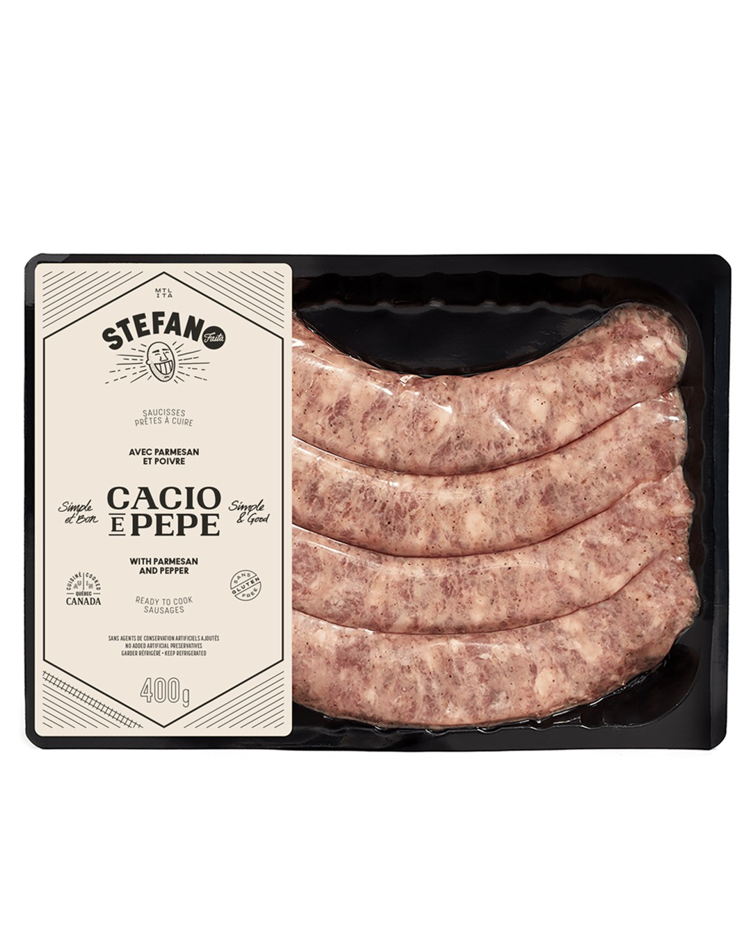 Saucisses cacio e pepe