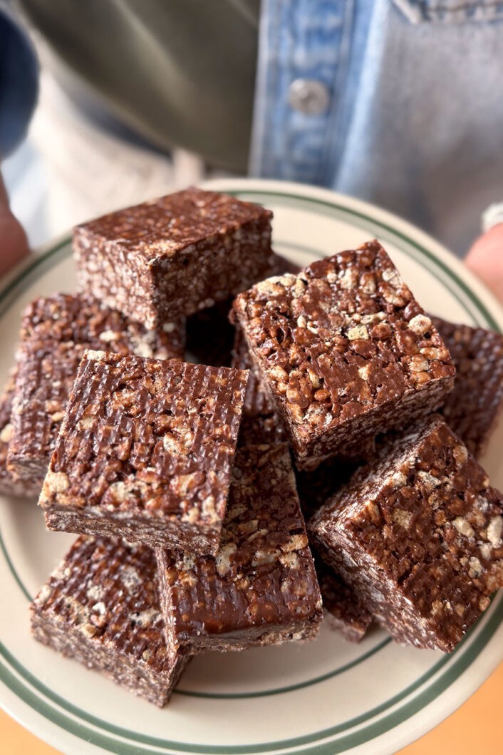 Carrés de riz soufflé au chocolat