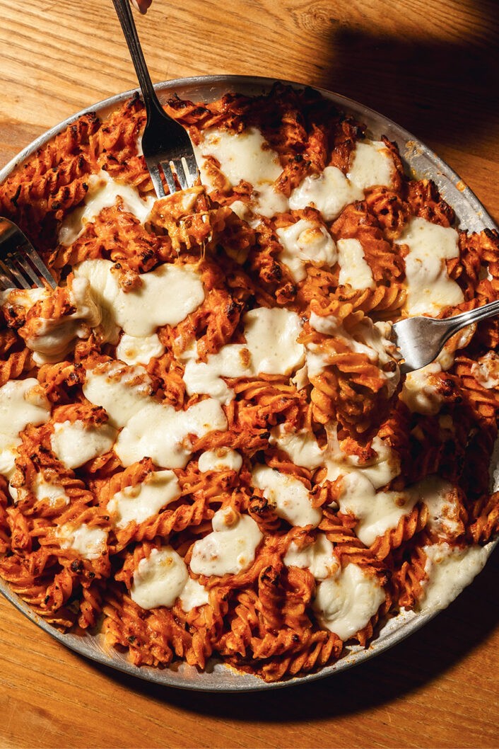 Baked fusilli alla vodka